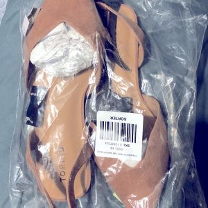 Suede sling back flats